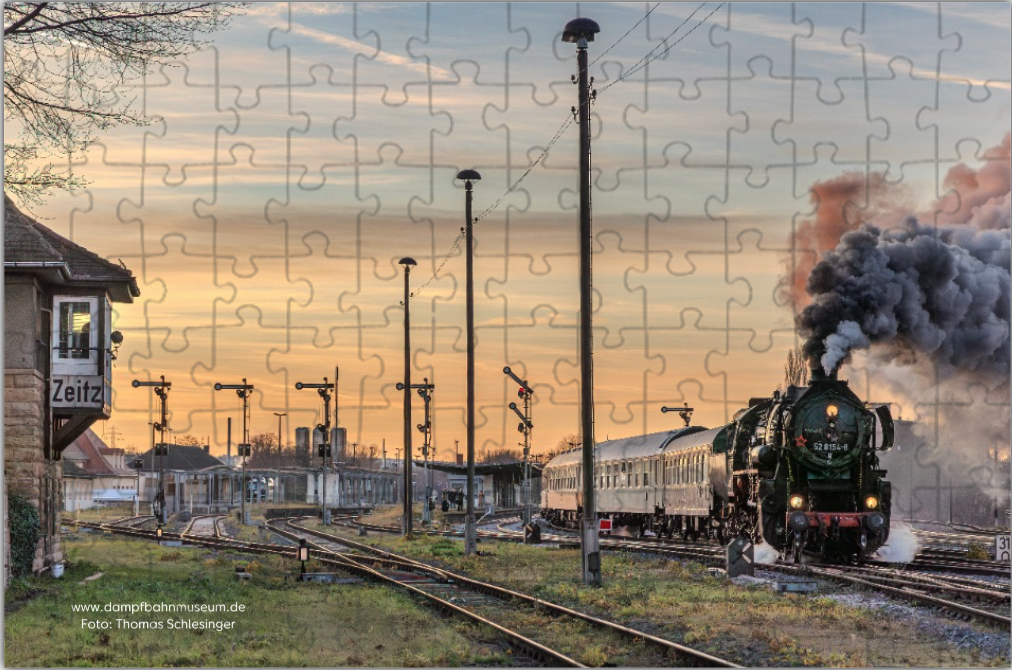 Dampfbahnmuseum Leipzig Das Bild zeigt die Puzzle "Ausfahrt Zeitz"