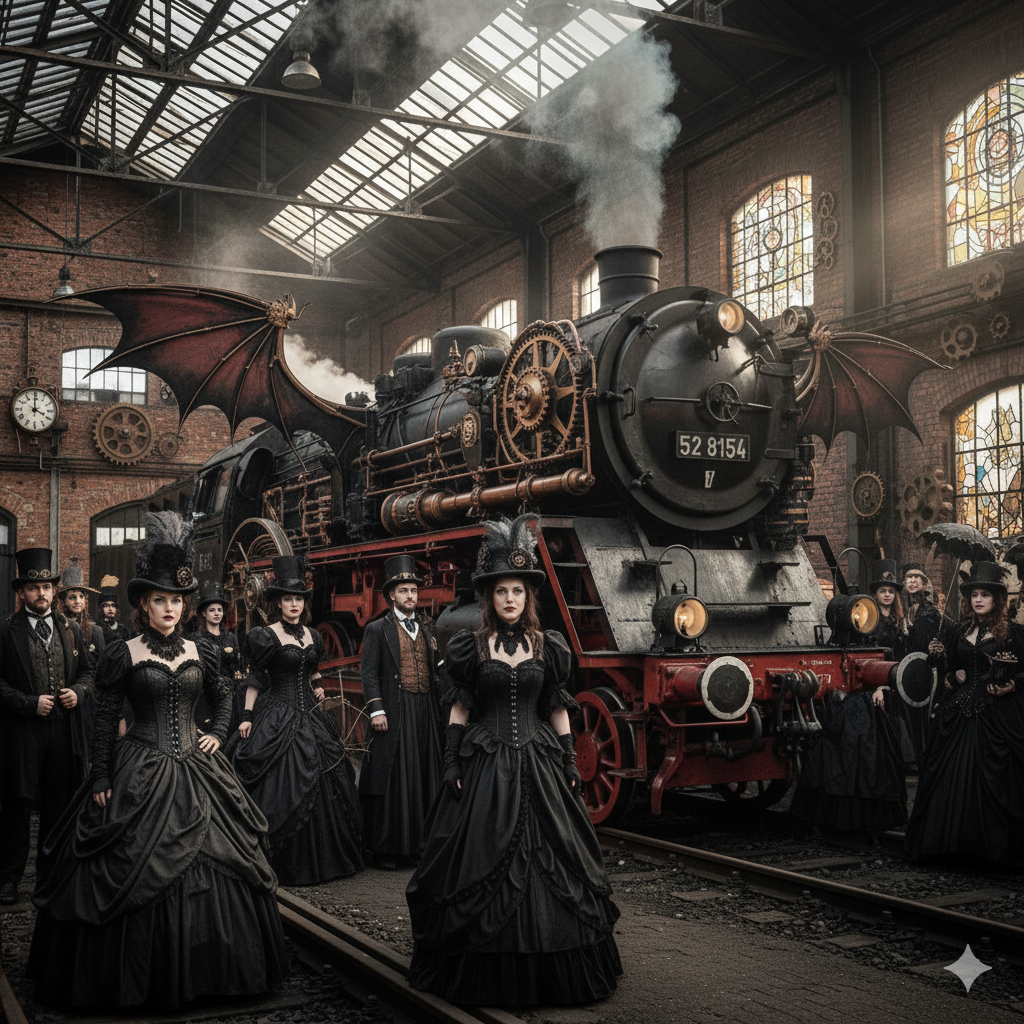 Dampfbahnmuseum Leipzig 23.05.26 Nachtschwärmer "Black Steam in Leipzig" - Historische Dampfzugrundfahrten zum Wave Gothic Treffen – Bild 4