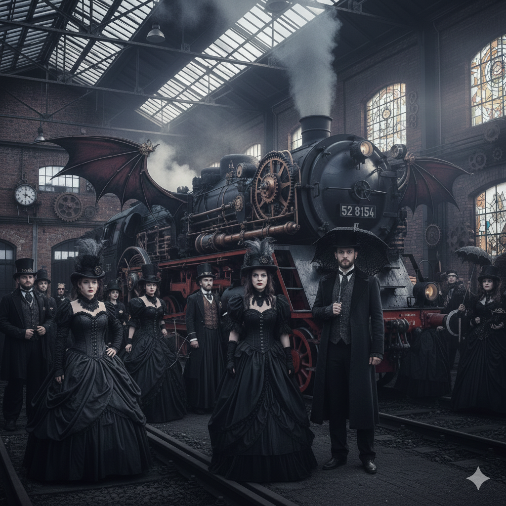 Dampfbahnmuseum Leipzig 23.05.26 Nachtschwärmer "Black Steam in Leipzig" - Historische Dampfzugrundfahrten zum Wave Gothic Treffen